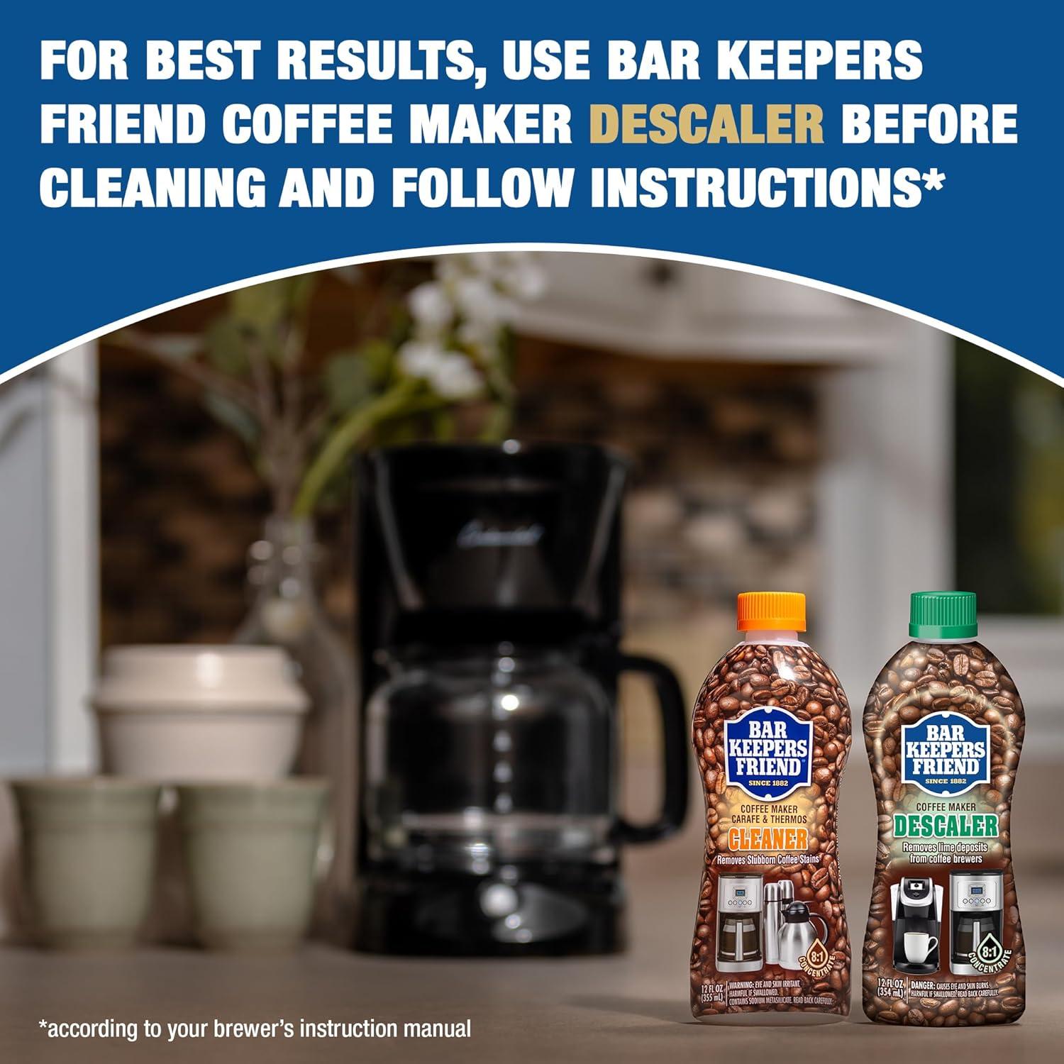 image:imageBar Keepers Friend Coffee Maker Cleaner 2 x 12 oz Removes Stains amp Oily Residue from Espresso Machines Carafes Thermos Drip Coffee Pots SingleCup Coffee Makers amp More2