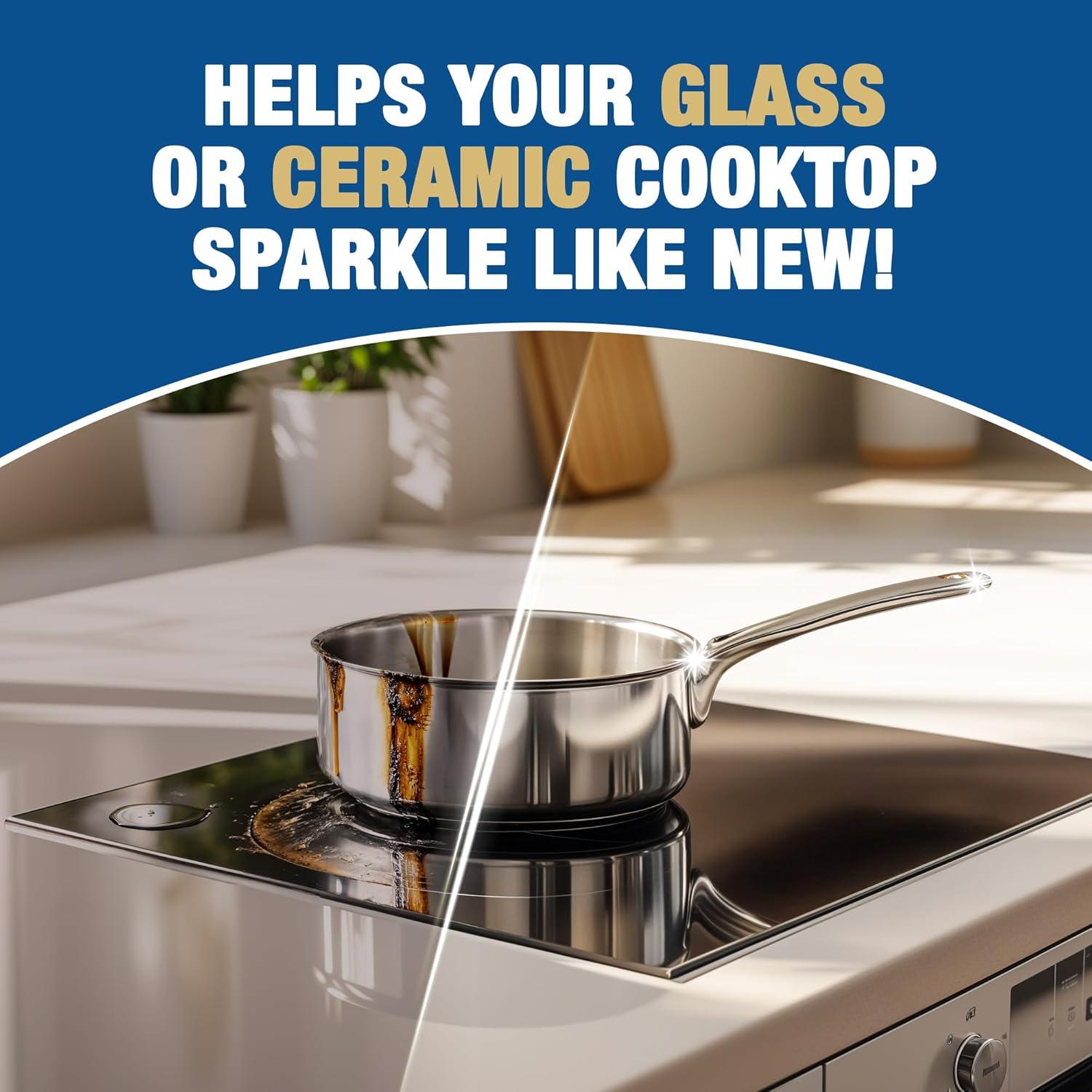 image:imageBar Keepers Friend Cooktop Cleaner 2 x13 oz Scraper Multipurpose Liquid Stovetop Cleanser Safe for Use on Glass amp Ceramic Cooking Surfaces Copper Brass Chrome Stainless Steel amp Porcelain