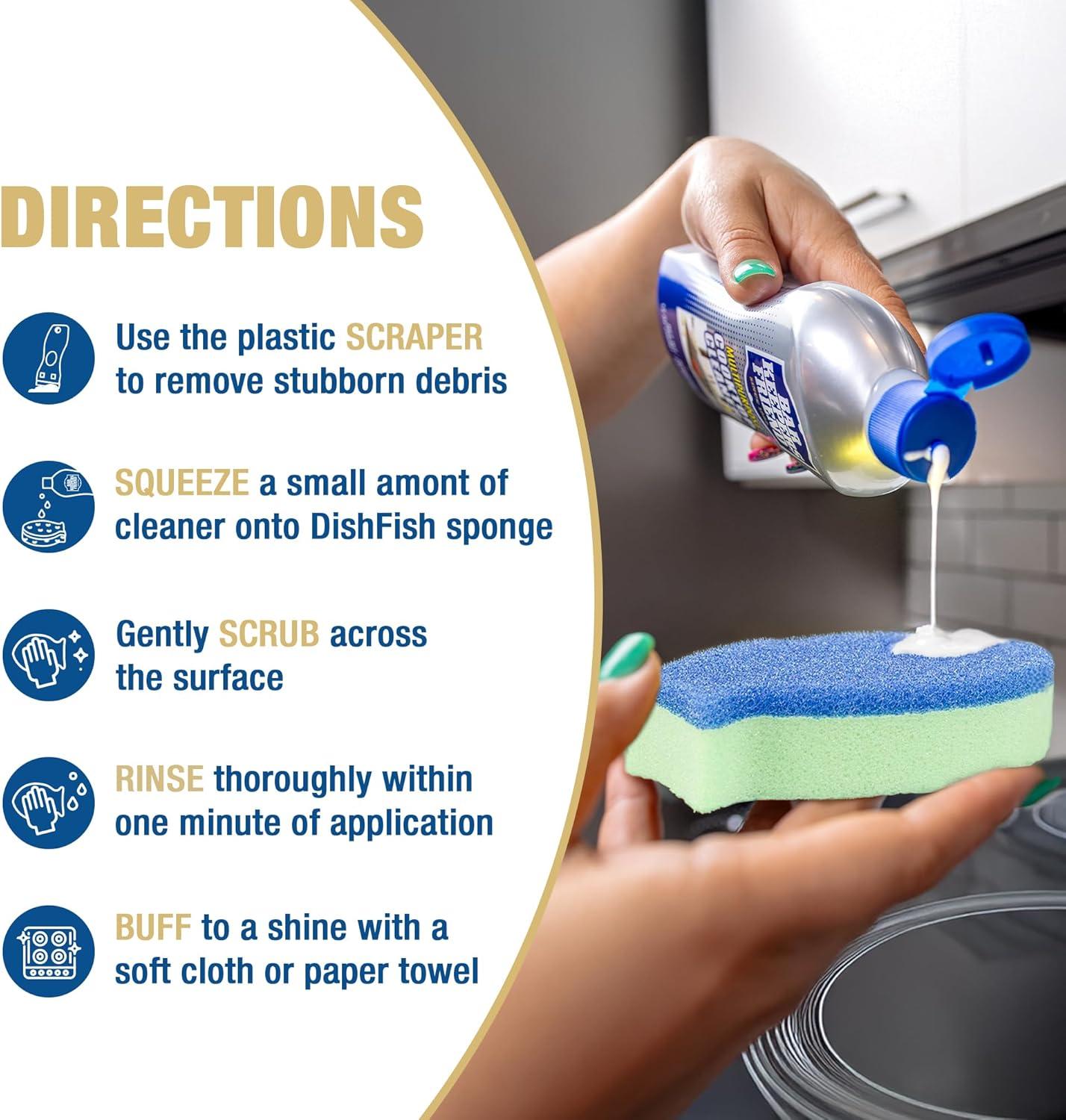 image:imageBar Keepers Friend Cooktop Cleaner 2 x13 oz Scraper Multipurpose Liquid Stovetop Cleanser Safe for Use on Glass amp Ceramic Cooking Surfaces Copper Brass Chrome Stainless Steel amp Porcelain