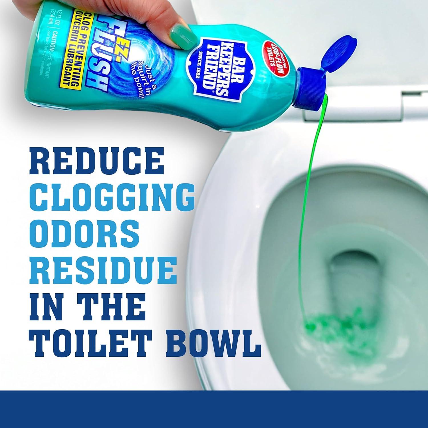 image:imageBar Keepers Friend EZFlush Liquid Toilet Flushing Aid 2 x 12 Oz Helps Prevent Clogging Odor Residue in Regular LowFlow Boat amp RV Toilets