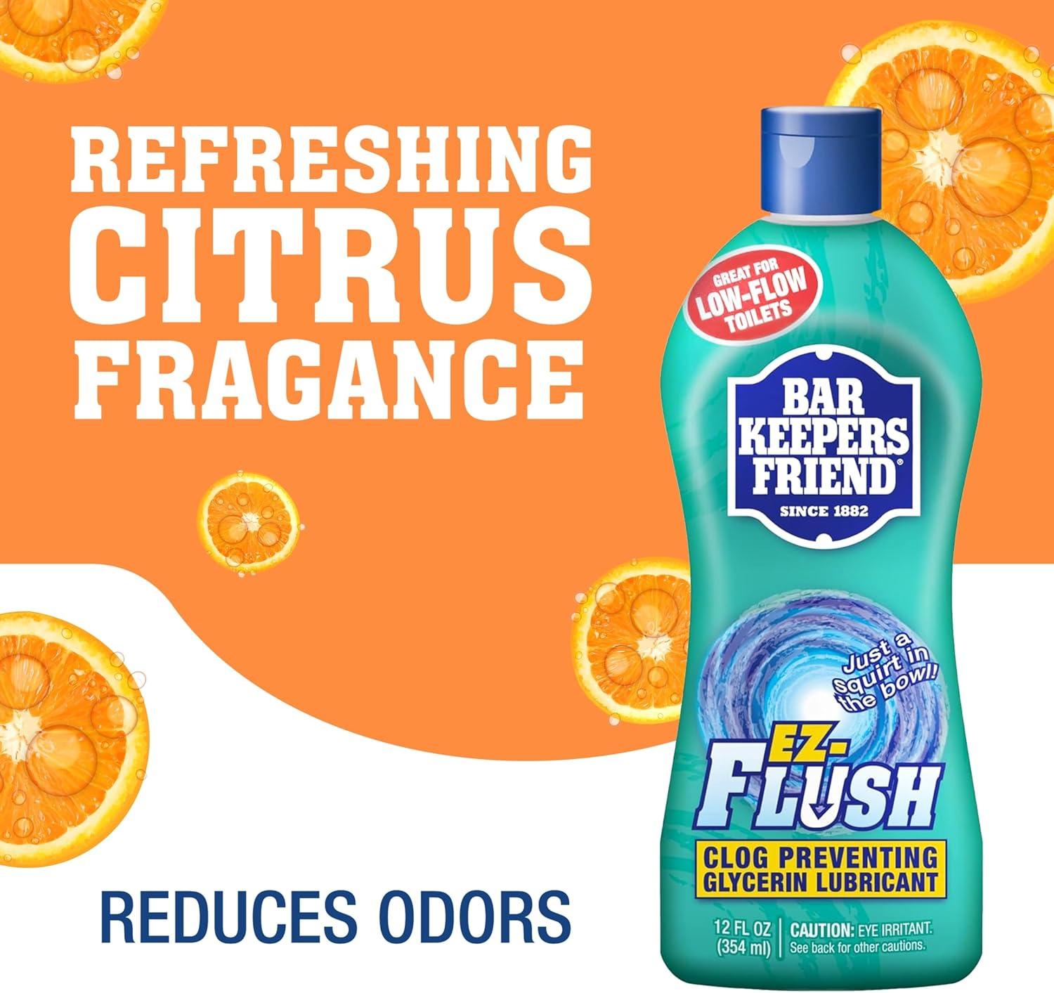 image:imageBar Keepers Friend EZFlush Liquid Toilet Flushing Aid 2 x 12 Oz Helps Prevent Clogging Odor Residue in Regular LowFlow Boat amp RV Toilets