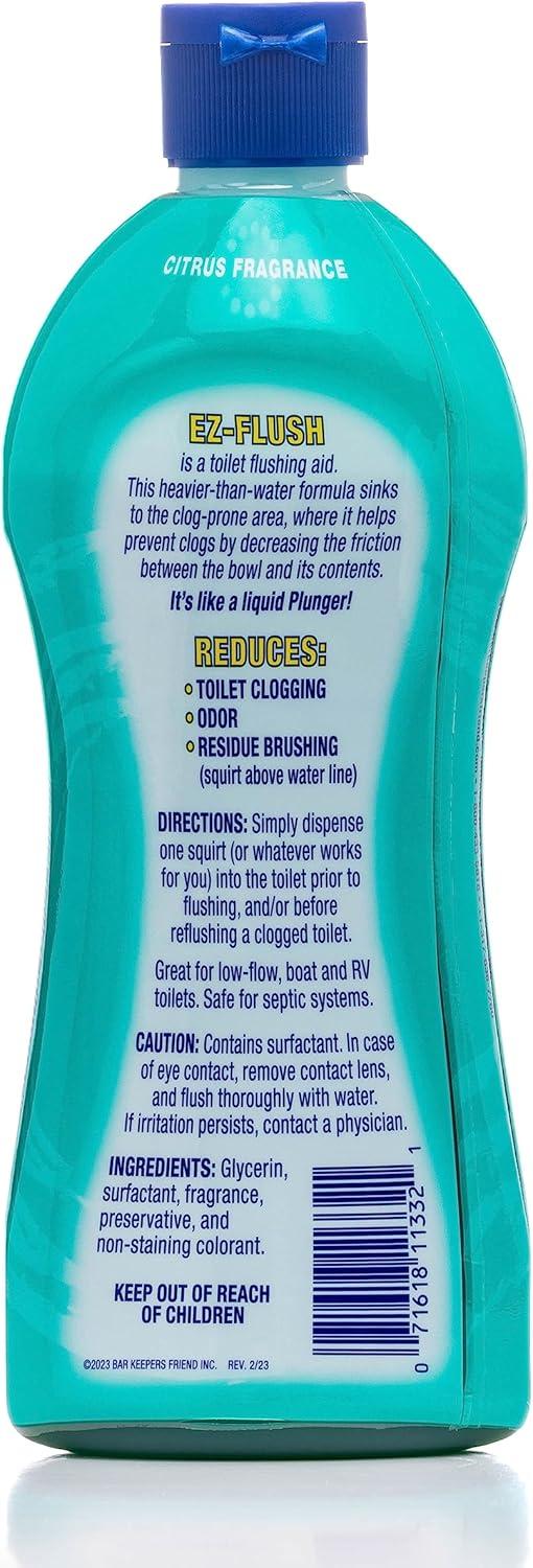 image:imageBar Keepers Friend EZFlush Liquid Toilet Flushing Aid 2 x 12 Oz Helps Prevent Clogging Odor Residue in Regular LowFlow Boat amp RV Toilets