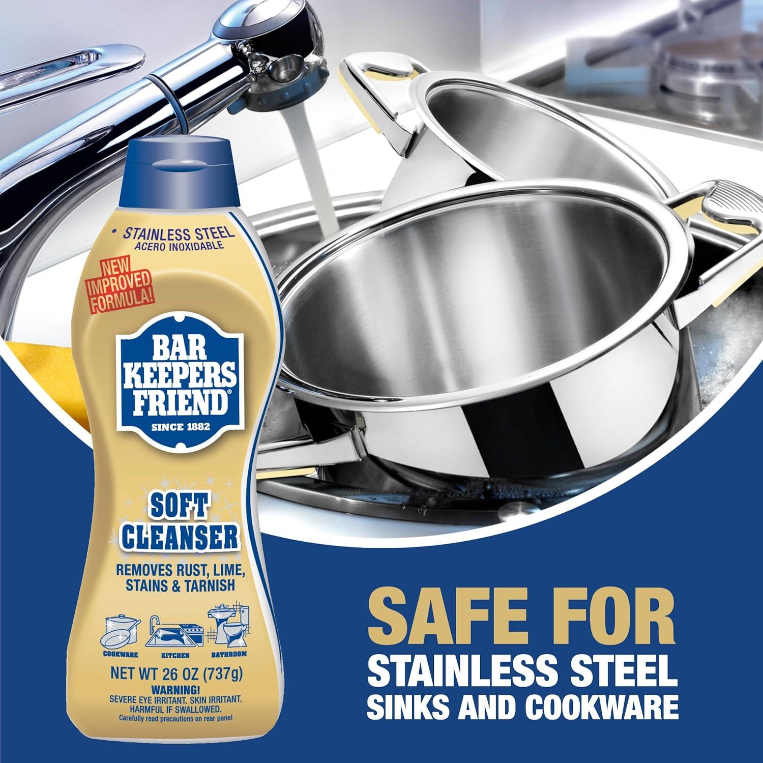image:imageBar Keepers Friend Soft Cleanser 26 oz MORE Spray Foam 254 oz Multipurpose Cleaner Bundle Stain amp Rust Remover for Multi Surface Bathroom Kitchen amp Outdoor Cleaning26 oz Pack of 2
