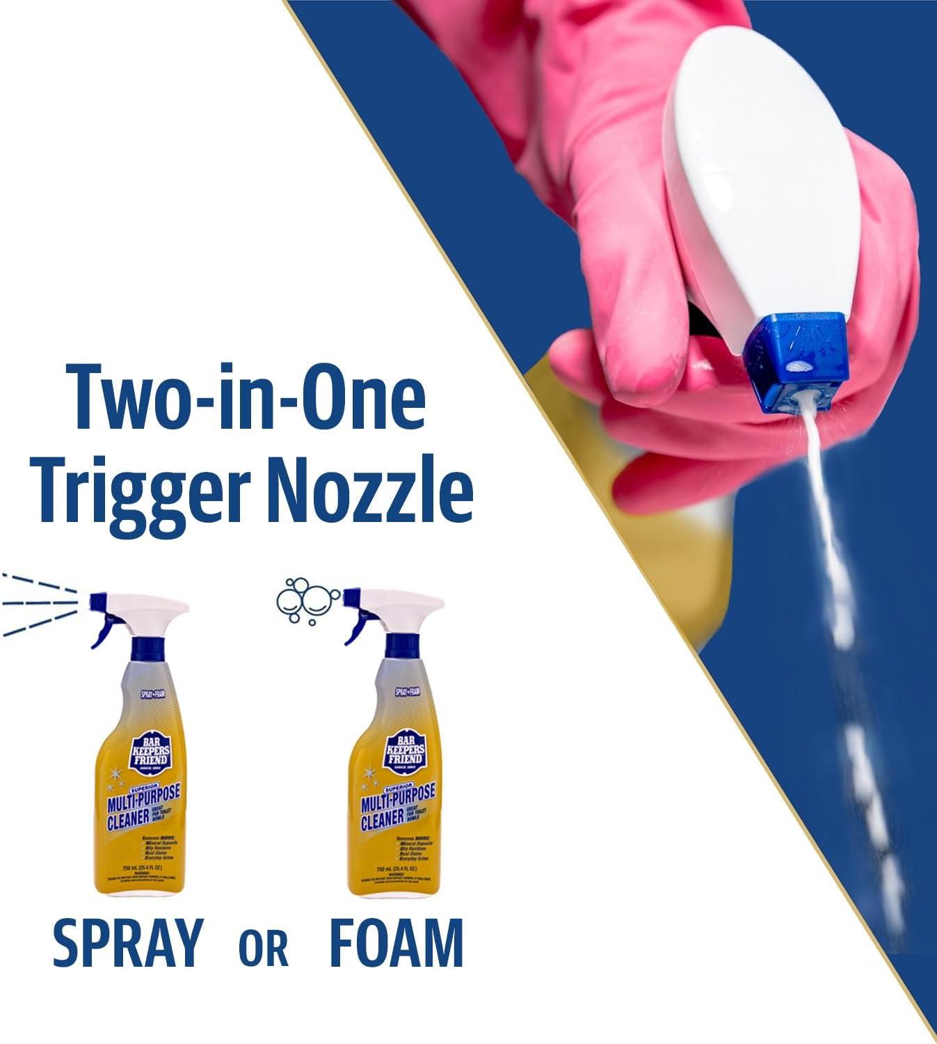 image:imageBar Keepers Friend Soft Cleanser 26 oz MORE Spray Foam 254 oz Multipurpose Cleaner Bundle Stain amp Rust Remover for Multi Surface Bathroom Kitchen amp Outdoor Cleaning26 oz Pack of 2