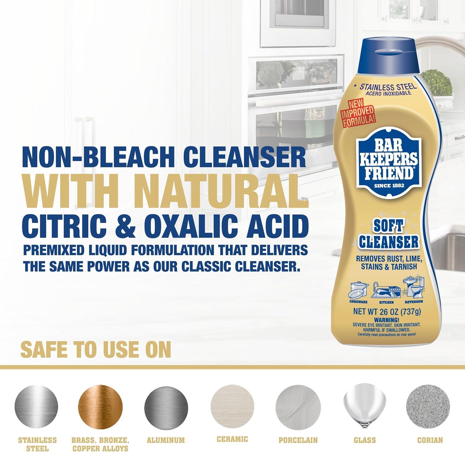 image:imageBar Keepers Friend Soft Cleanser Liquid 13 oz x 2 Multipurpose Surface Cleaner Soap Scum amp Grease from Stainless Steel amp More26 Ounce Pack of 2