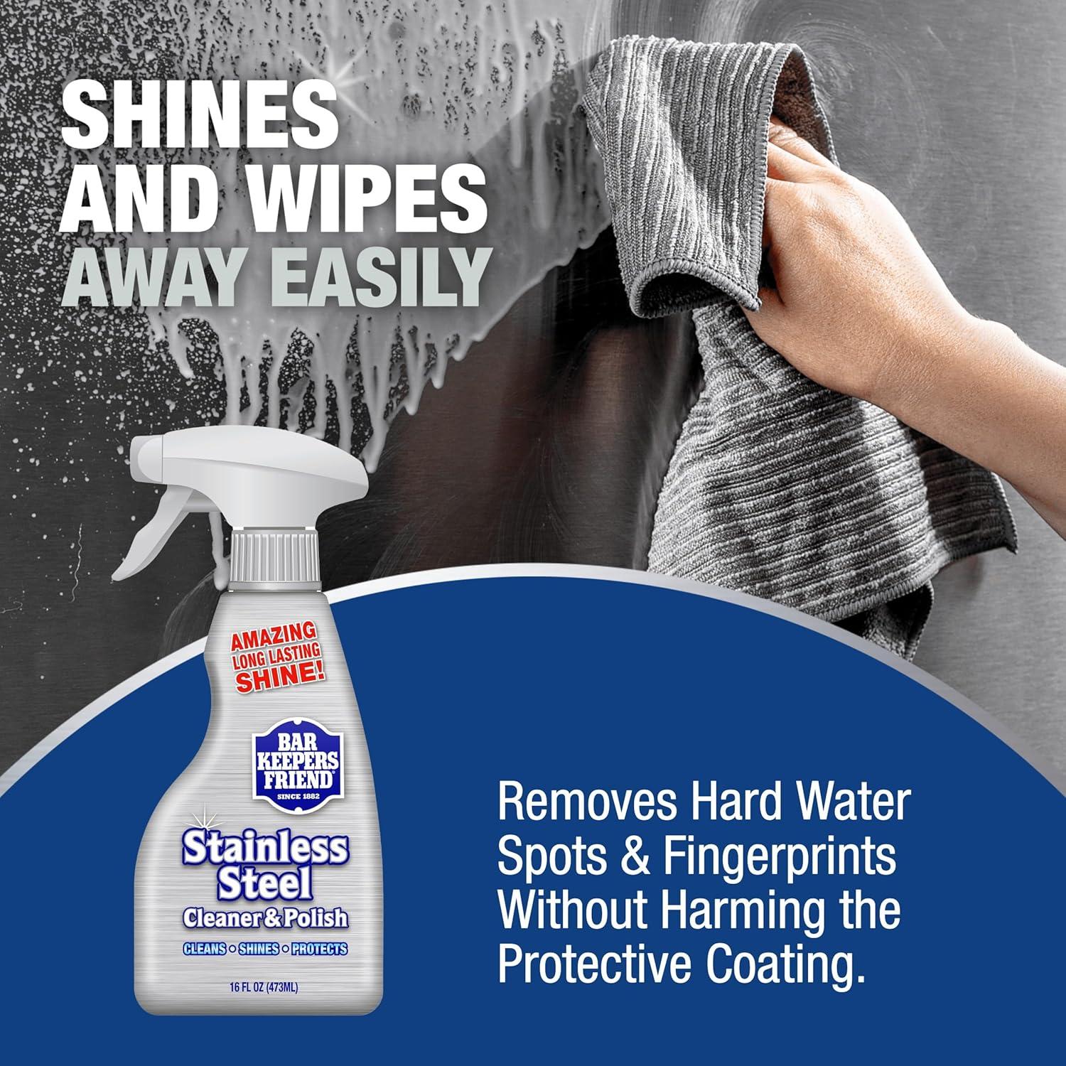 image:imageBar Keepers Friend Stone amp Granite Cleaner and Polish 254 oz Plus 1 Microfiber Cloth 2pc Cleaning Kit Multi Surface Cleaner for Use on Natural Manufactured amp Polished Stone CountertopsStainless Steel