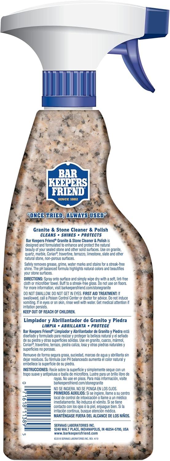 image:imageBar Keepers Friend Stone amp Granite Cleaner and Polish 254 oz Plus 1 Microfiber Cloth 2pc Cleaning Kit Multi Surface Cleaner for Use on Natural Manufactured amp Polished Stone CountertopsGranite Stone