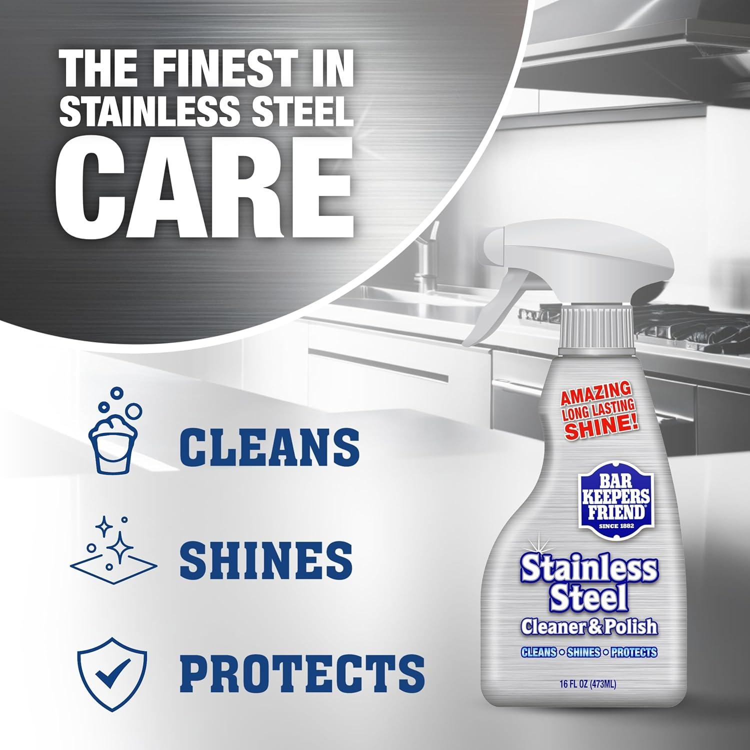 image:imageBar Keepers Friend Stone amp Granite Cleaner and Polish 254 oz Plus 1 Microfiber Cloth 2pc Cleaning Kit Multi Surface Cleaner for Use on Natural Manufactured amp Polished Stone CountertopsStainless Steel