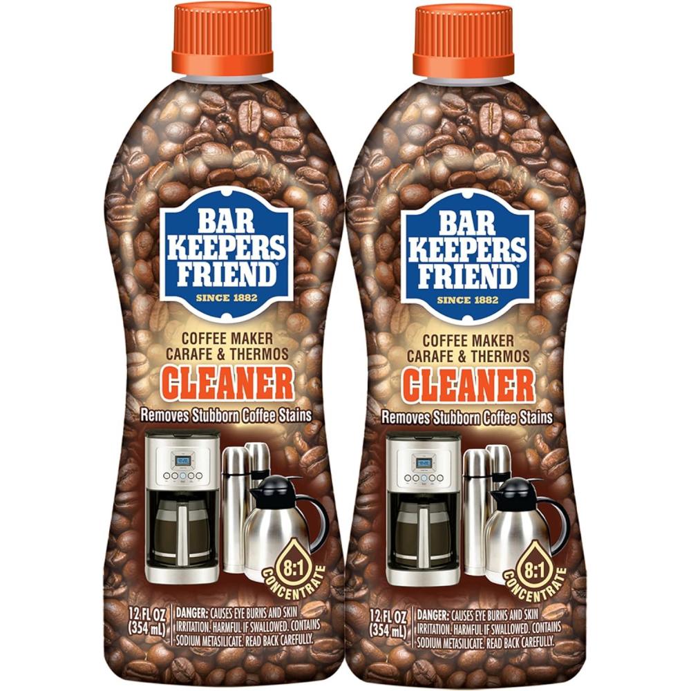 image:imageBar Keepers Friend Coffee Maker Cleaner 2 x 12 oz Removes Stains amp Oily Residue from Espresso Machines Carafes Thermos Drip Coffee Pots SingleCup Coffee Makers amp More2