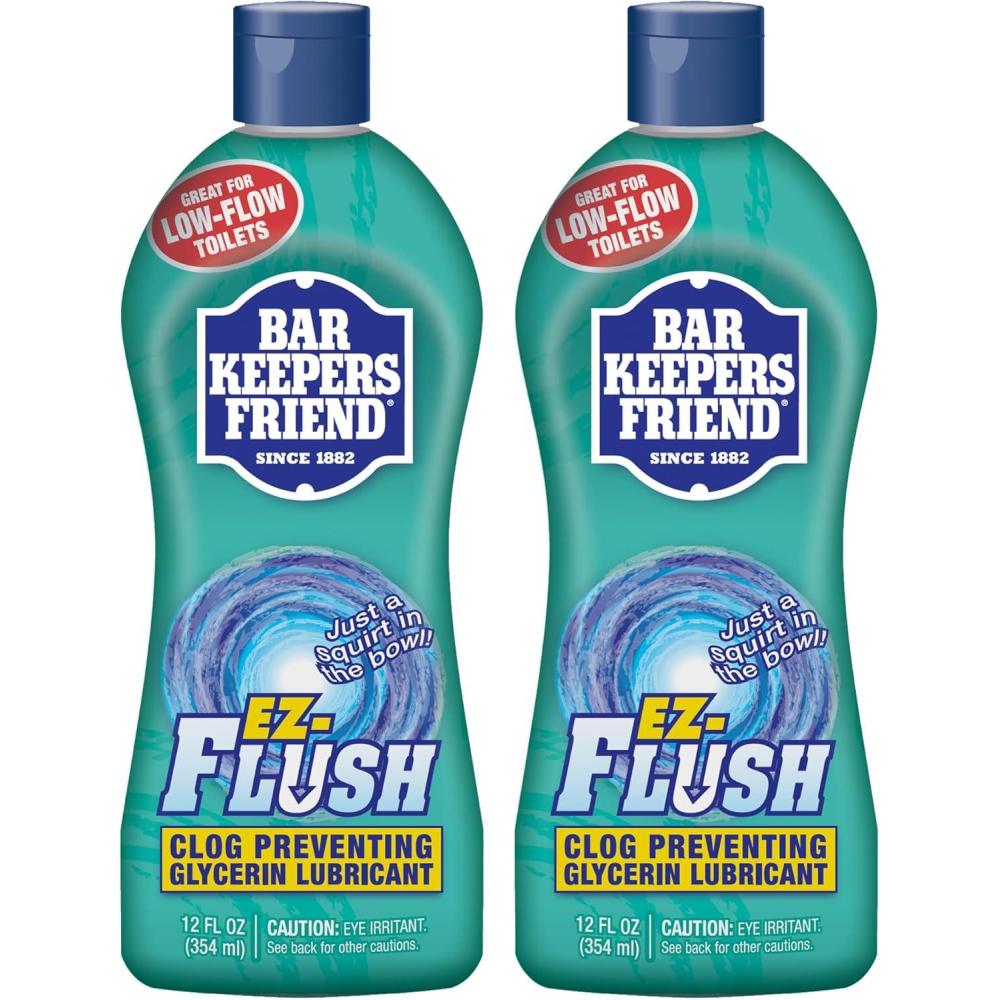 image:imageBar Keepers Friend EZFlush Liquid Toilet Flushing Aid 2 x 12 Oz Helps Prevent Clogging Odor Residue in Regular LowFlow Boat amp RV Toilets