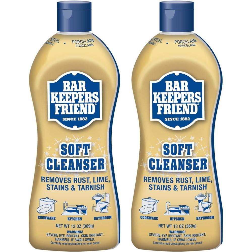image:imageBar Keepers Friend Soft Cleanser Liquid 13 oz x 2 Multipurpose Surface Cleaner Soap Scum amp Grease from Stainless Steel amp More13 Ounce Pack of 2