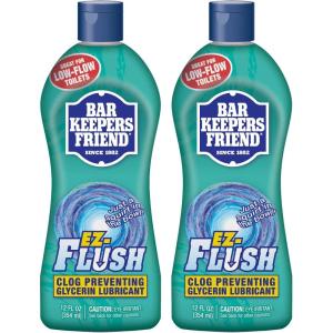 Bar Keepers Friend EZ-Flush Liquid Toilet Flushing Aid (2 x 12 Oz) Helps Prevent Clogging, Odor, Residue in Regular, Low-Flow, Boat & RV Toilets