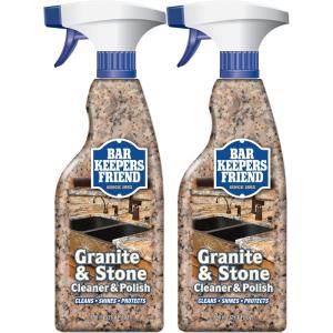 Bar Keepers Friend Granite & Stone Cleaner & Polish (25.4 oz) Granite Cleaner for Use on Natural, Manufactured & Polished Stone, Quartz, Silestone, Soapstone, Marble – Countertop Cleaner & Polish (2)